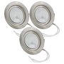 Lot de 3 halogène luminaire encastrable pour meuble – Chrome Brillant – DIMM Bar | 12 V 20 W G4 incluses et 15 cm câble de racco
