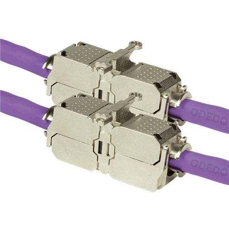 odedo Lot de 2 connecteurs de câble CAT 6A / 7 STP 10GE blindés - Montage sans outil AWG 22-26 - Câble patch - Câble de pose