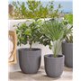 Cache-pot Pot à Plantes Rond 31 cm Gris Résistant aux Intempéries Parfait pour Intérieur et Extérieur au Style Moderne et Scandi