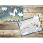 Edition Colibri (10754 FR 10 invitations en Français LICORNE SUR L'ARC-EN-CIEL: lot de 10 cartes d'invitation tendres et illustr