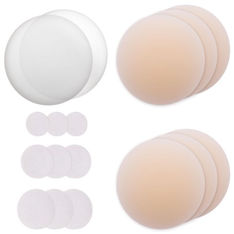 Masotec Coussinets de Mamelon [3 Paires] | Cache-tétons Autocollants pour Femmes - Réutilisables et lavables en Silicone hypoall