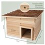 wildlife home Maison pour hérisson en bois avec fond et toit en bœuf résistant aux intempéries I Mangeoire pour hérisson I Prote