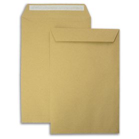 50x Enveloppes d'expédition DIN C4 A4 marron avec bandes adhésives peel&seal sans fenêtre 324x229mm 90g/m2