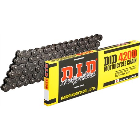 CHAÎNE DID 420D (Noir & Noir) - Longueur : 140 maillons avec joint clip (RJ)