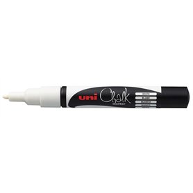 Marker UNI CHALK Craie liquide PWE3MS pointe fine blanche