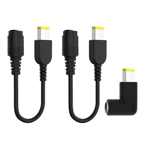 EMSea 2X 7.9x5.5mm vers Adaptateur d'interface Carrée Câble d'alimentation Chargeur et 1x Convertisseur 90 Degrés L Compatible a
