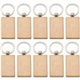Pvczool 100 PièCes Bricolage Porte-CléS en Bois Blanc Coeur Rond Ellipse Sculpture Porte-CléS Bois Porte-CléS Anneau
