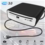 Iegefirm Interface USB 2.0 Autoradio CD/DVD Dish Box Player StéRéO Externe pour Android
