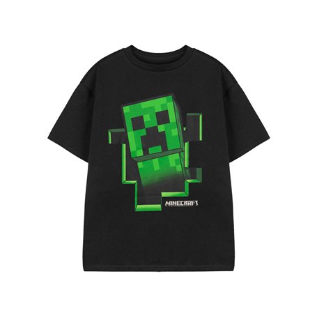 Minecraft T-Shirt Garçons Creeper Intérieur à l'intérieur Noir Speed ​​Gamer Top 9-10 Ans
