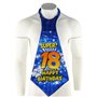 Happium Cravate d'anniversaire « Super Happy 18 » - Fournitures de fête d'anniversaire - Idées et décorations - Bleu - 18