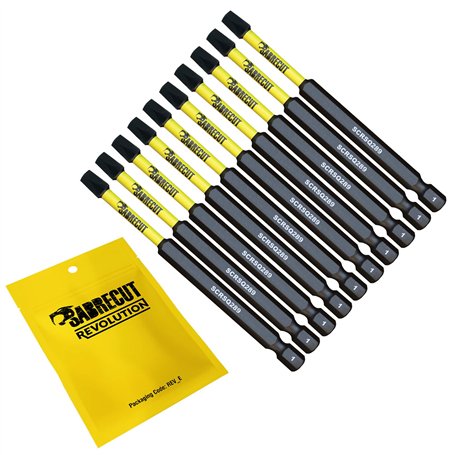 10 x SabreCut SCRSQ289_10 89 mm SQ2 carré tournevis à percussion magnétique jeu d'embouts à une extrémité robuste compatible ave