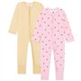 Bramble & Bear Lot de 2 Combinaisons de nuit garçon et fille - coton biologique