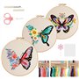 VynyQoo 3pcs Kit Broderie Debutant Papillon