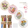 VynyQoo 4pcs Kit Broderie Debutant Motif Floral