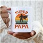 JungleMug – Cadeau fête des pères papa | Mug Super Papa rétro silhouette cape héros | Idée cadeau papa anniversaire original | T