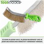 ToolSpace 3x Brosses Métalliques 200mm en Acier Inoxydable Manuelle Brosses pour le Nettoyage des Scories de Soudure Rouille Gri