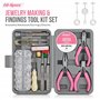 Kit d'outils de fabrication de bijoux Hi-Spec 17 pièces & ensemble de 600 accessoires et trouvailles. Pinces & fils pour bracele
