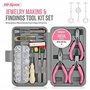 Kit d'outils de fabrication de bijoux Hi-Spec 17 pièces & ensemble de 600 accessoires et trouvailles. Pinces & fils pour bracele