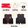 GEBETTER 1Kit Costume Déguisement Pirate Bandeau Cache-Oeil Gilet Boucle d’Oreille Accessoire Carnaval Halloween Anniversaire Fê