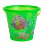Simba 107106525 - Seau à Sable Transparent - Un Seul Article - Motifs Poissons - Hauteur 17 cm - Diamètre 20 cm - Bac à Sable