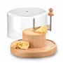 Iris Barcelona Coupe-fromage horizontal avec planche en bois ronde et couvercle transparent