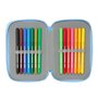 Pochette à crayons triple Bluey Let's play Bleu 12,5 x 19,5 x 5,5 cm 37 Pièces