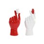 Figurine Décorative Home ESPRIT Blanc Rouge Main 12 x 8,5 x 26 cm (2 Unités)