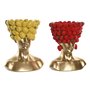 Vase Home ESPRIT Jaune Rouge Résine Doré Moderne Fruits 28 x 17 x 35 cm (2 Unités)