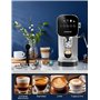 Aigostar Barista - Machine à café Expresso et Cappuccino, Compatible avec capsules et café moulu, 20 Bars, Écran Tactile Digital