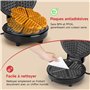 Aigostar Gaufrier pour 5 Gaufres en Forme de Cœur, 1000W, Plaques Antiadhésives de 19 cm, Température Réglable, Indicateur LED, 