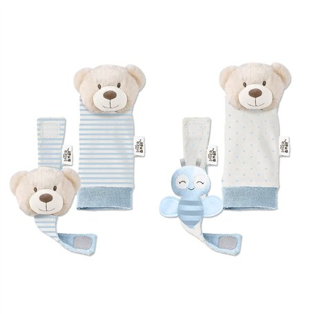 Set Hochets bébé pour pieds et poignets Ours bleu