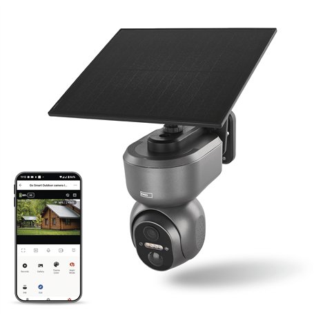 EMOS GoSmart Caméra de Surveillance Intelligente d'extérieur – Caméra IP rotative 3 MP 4G/LTE & Application – Détection de Mouve