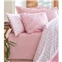 Parure de lit - 1 housse de couette 220 x 240 cm + 2 taies d'oreiller 60 x 60 cm - 100% coton ranforcé - Rose