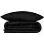 Parure de lit - 1 housse de couette 220 x 240 cm + 2 taies d'oreiller 60 x 60 cm - Satiné 100% coton - Noir