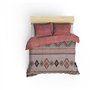 Parure de lit - 1 housse de couette 220 x 240 cm + 2 taies d'oreiller 60 x 60 cm - 100% coton ranforcé - Rouge