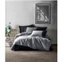Parure de lit - 1 housse de couette 220 x 240 cm + 2 taies d'oreiller 60 x 60 cm - 100% coton ranforcé - Gris