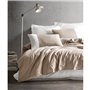 Parure de lit - 1 housse de couette 220 x 240 cm + 2 taies d'oreiller 60 x 60 cm - 100% coton ranforcé - Vison
