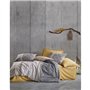 Parure de lit - 1 housse de couette 220 x 240 cm + 2 taies d'oreiller 60 x 60 cm - 100% coton ranforcé - Gris