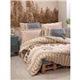 Parure de lit - 1 housse de couette 220 x 240 cm + 2 taies d'oreiller 60 x 60 cm - 100% coton ranforcé - Beige