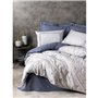 Parure de lit - 1 housse de couette 220 x 240 cm + 2 taies d'oreiller 60 x 60 cm - 100% coton ranforcé - Bleu