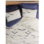 Parure de lit - 1 housse de couette 220 x 240 cm + 2 taies d'oreiller 60 x 60 cm - 100% coton ranforcé - Bleu