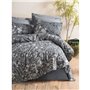 Parure de lit - 1 housse de couette 220 x 240 cm + 2 taies d'oreiller 60 x 60 cm - 100% coton ranforcé - Anthracite