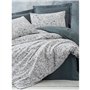 Parure de lit - 1 housse de couette 220 x 240 cm + 2 taies d'oreiller 60 x 60 cm - 100% coton ranforcé - Anthracite
