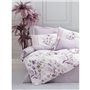 Parure de lit - 1 housse de couette 220 x 240 cm + 2 taies d'oreiller 60 x 60 cm - 100% coton ranforcé - Lilas