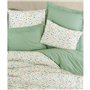 Parure de lit - 1 housse de couette 220 x 240 cm + 2 taies d'oreiller 60 x 60 cm - 100% coton ranforcé - Vert