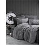 Parure de lit - 1 housse de couette 220 x 240 cm + 2 taies d'oreiller 60 x 60 cm - 100% coton ranforcé - Gris