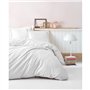 Parure de lit - 1 housse de couette 220 x 240 cm + 2 taies d'oreiller 60 x 60 cm - Satiné 100% coton - Blanc