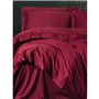 Parure de lit - 1 housse de couette 220 x 240 cm + 2 taies d'oreiller 60 x 60 cm - Satiné 100% coton - Rouge