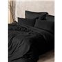 Parure de lit - 1 housse de couette 220 x 240 cm + 2 taies d'oreiller 60 x 60 cm - 100% coton ranforcé - Noir