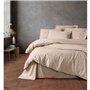 Parure de lit - 1 housse de couette 220 x 240 cm + 2 taies d'oreiller 60 x 60 cm - 100% coton ranforcé - Beige